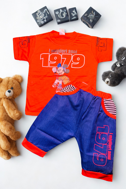 Mickey Kids Summer Suits Shorts And T-Shirts Set From 1 Year to 4 Years
