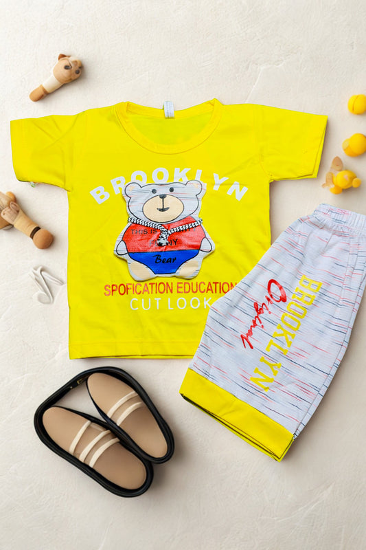 Cute Bear Kids Summer Suits Shorts And T-Shirts Set From 3  Months to 4 Years