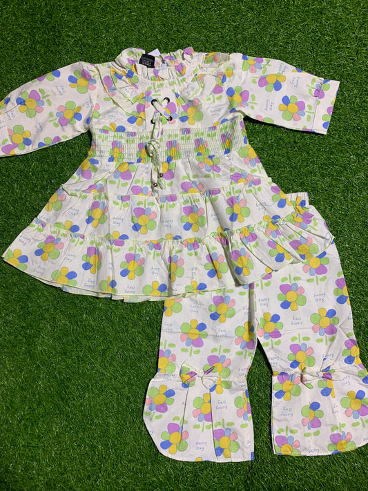 Printed Baby Girl Summers Suit From 1 Year To 10 Years